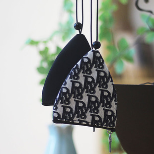 男女钥匙包 小巧收纳通用遥控汽车锁匙扣包套零钱包帆布抽绳新款