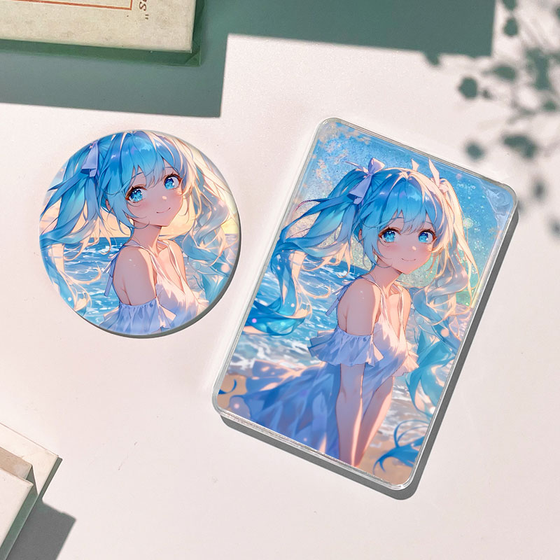 初音未来Miku流沙麻将流麻徽章吧唧谷子动漫周边卡砖礼物挂件立牌