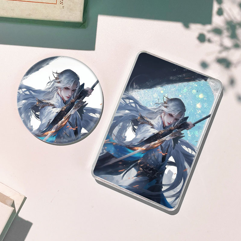 王者荣耀李白流沙麻将流麻徽章吧唧谷子卡砖摆件周边生日礼物成品