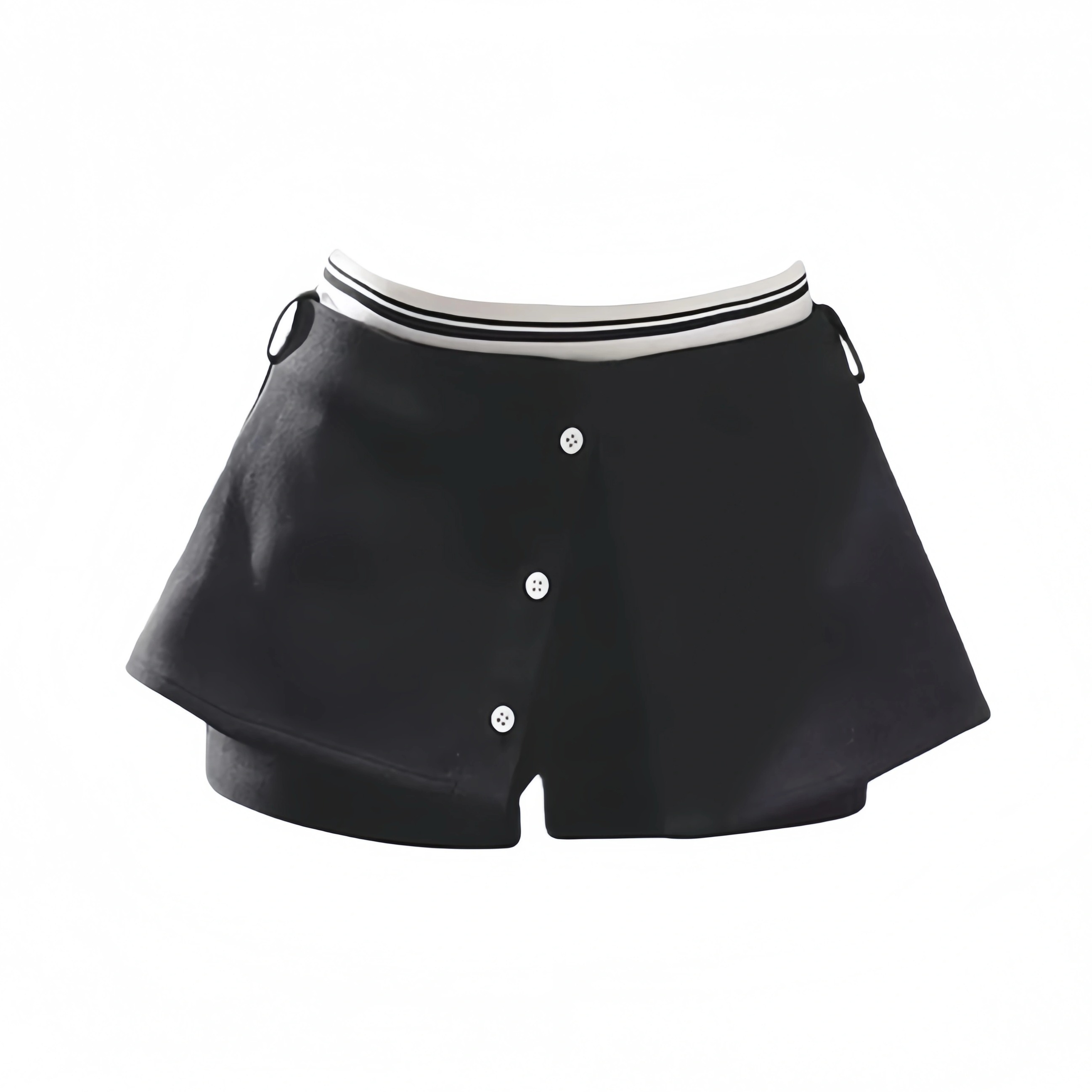 韩系高知A字显瘦黑色短裙裤