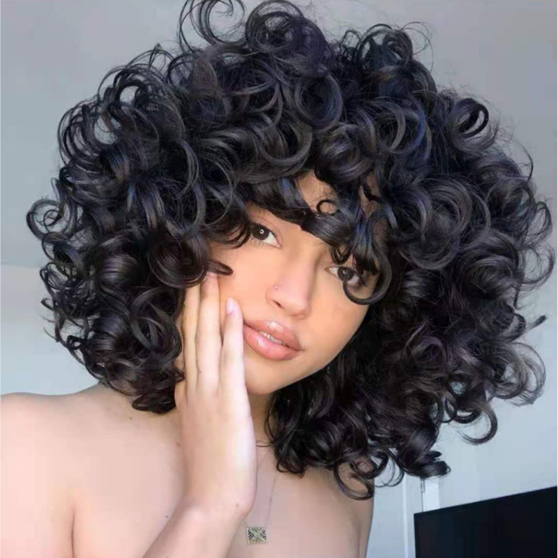 欧美外贸螺丝卷短卷发Loose假发