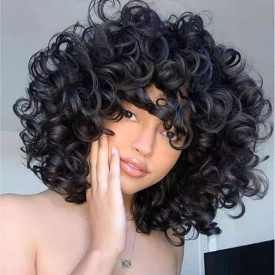 欧美外贸螺丝卷短卷发Loose假发