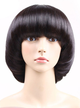 欧美时尚假发头套女士短发蘑菇头假发波波头short bobo hair wigs