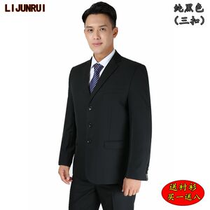 纯黑色商务休闲中老年父亲职业装