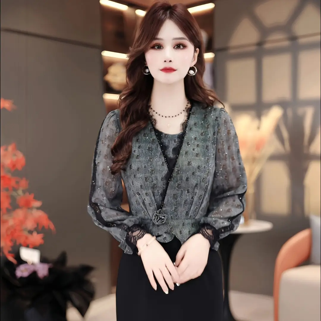 假两件连衣裙女士新款2026春季收腰显瘦气质轻奢高级感优雅裙子