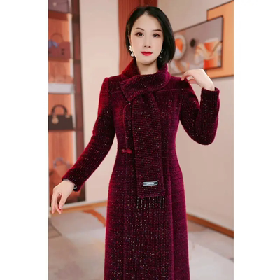 2025新款加厚毛呢连衣裙