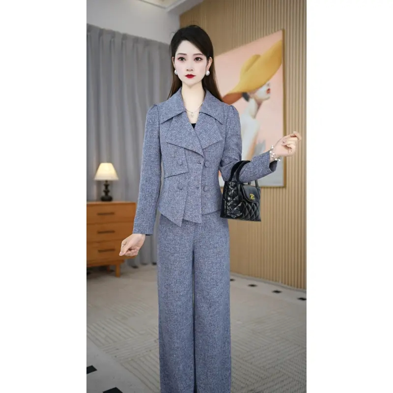 小香风西装领两件套女士春季新款通勤气质显瘦高级感贵夫人套装