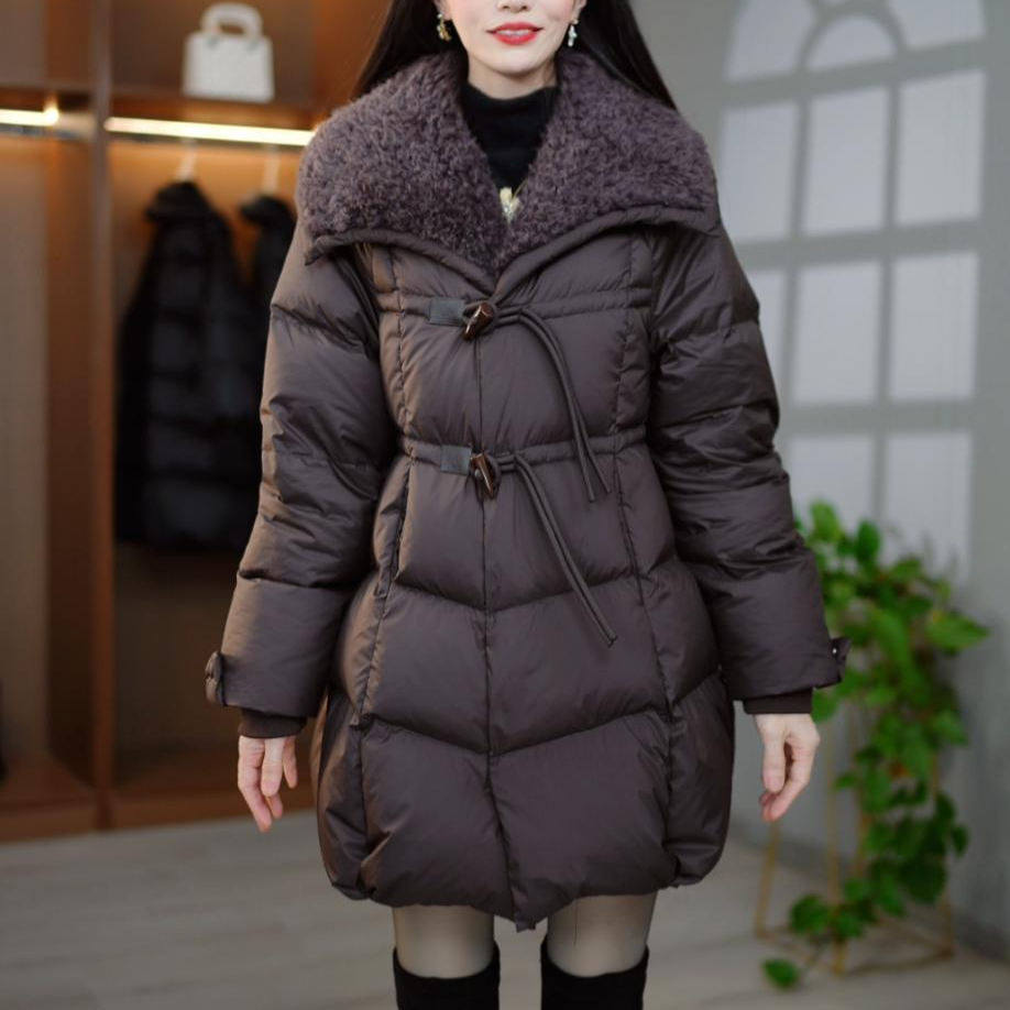 时尚毛领中长款羽绒服女冬季加厚保暖收腰外套,女装/女士精品,羽绒服,淘宝优惠券,粉丝福利购,淘宝优惠卷