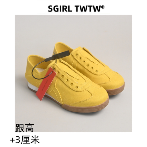 SGIRLTWTW麻布一脚蹬德训鞋