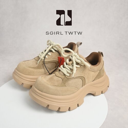 SGIRLTWTW大头磨砂皮厚底老爹鞋