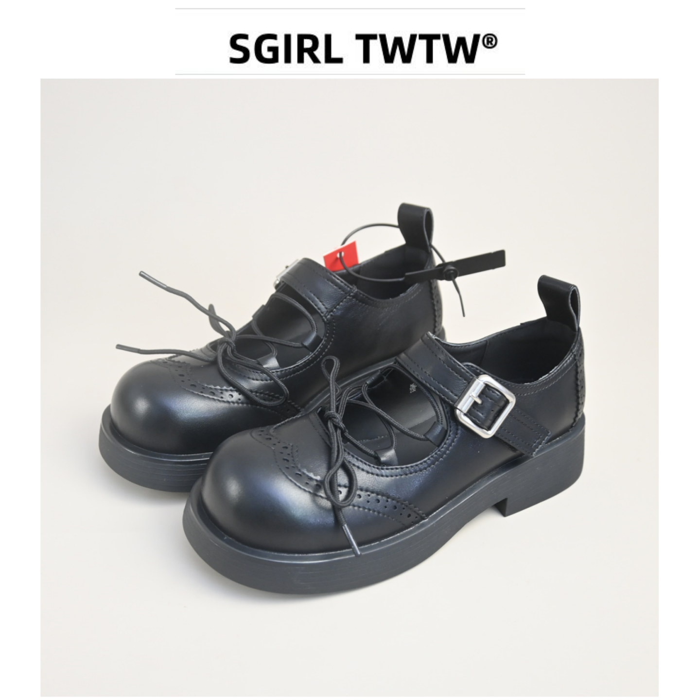 SGIRL复古布洛克玛丽珍鞋女2026新款黑色皮带扣学院风小皮鞋单鞋,女鞋,玛丽珍鞋,淘宝优惠券,粉丝福利购,淘宝优惠卷