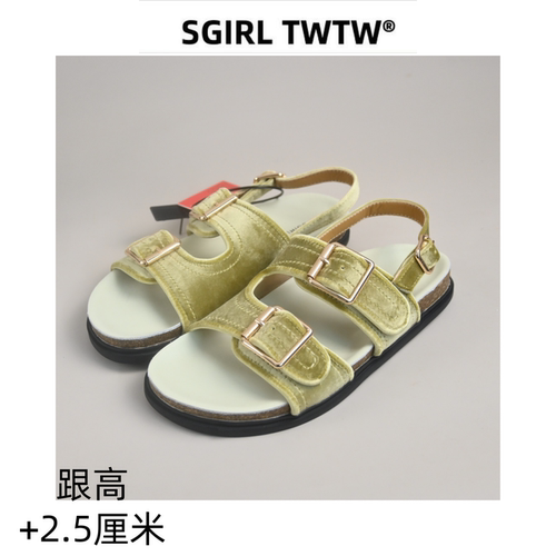 SGIRL一字休闲双搭扣凉鞋女