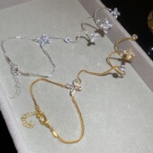 轻奢指环手环手部装 仙女链网红款 超闪流苏手链戒指一体化新款 饰4o