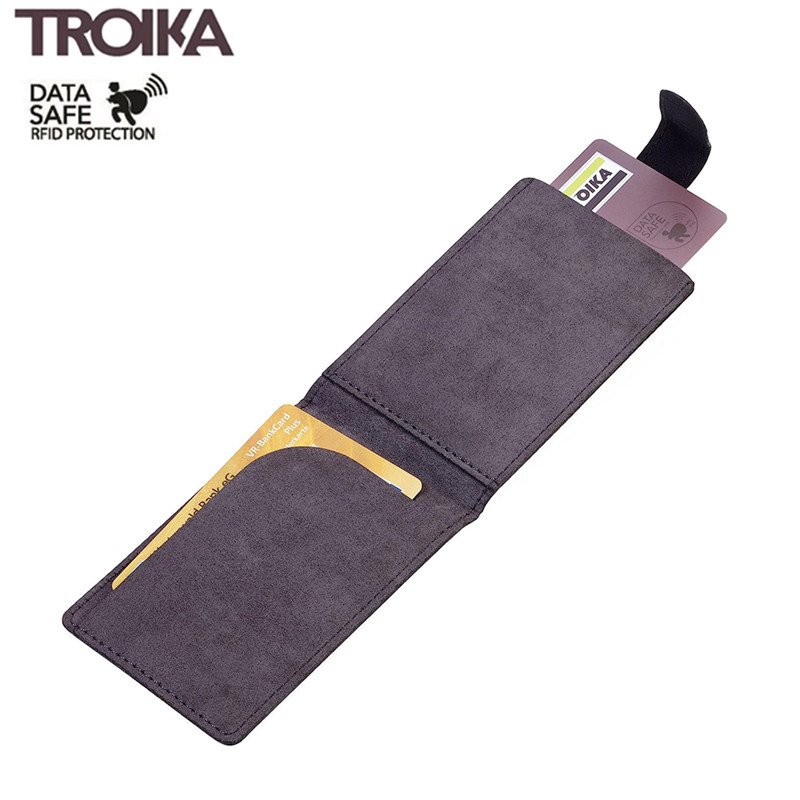 德国TROIKA创意男士小钱包 防盗刷信用卡夹NFC银行卡消磁超薄卡包