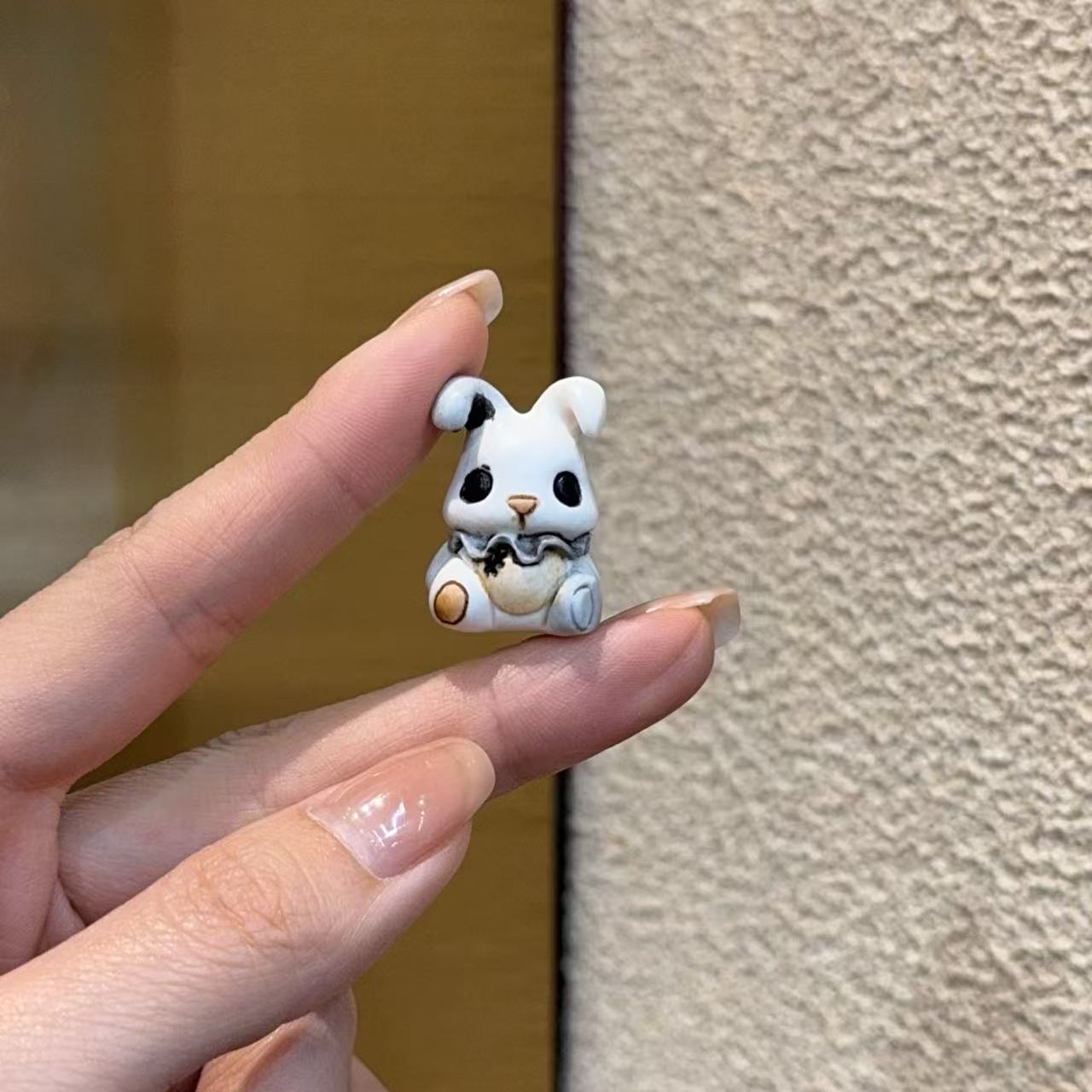 新品鹿角根付布偶兔配饰diy手工编织手链饰品项链佛珠文玩百搭