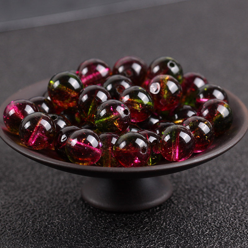 天然冰种西瓜晶散珠子男女水晶diy手工饰品料材料半成品串珠手链