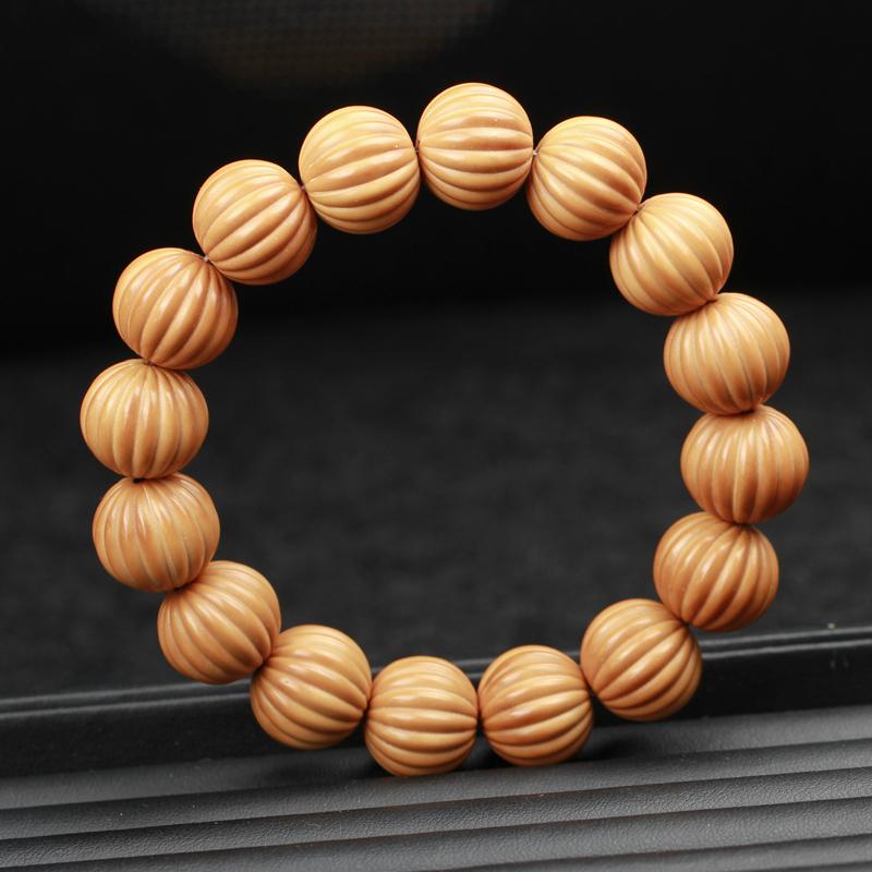精品猴头雕刻南瓜珠文玩手串单圈正圆核桃文玩佛珠女款手链饰品