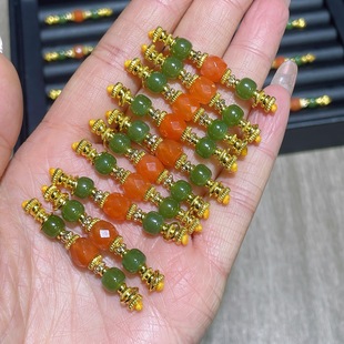 新品碧玉南红万能轴配饰DIY编织手链饰品项链佛珠文玩配饰