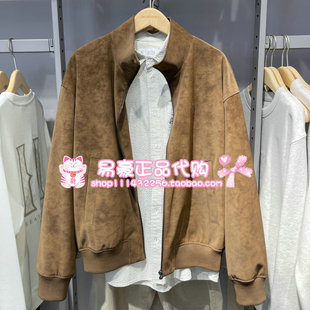 杰克琼斯刺绣仿麂皮绒立领夹克外套226121068 E06 225321113