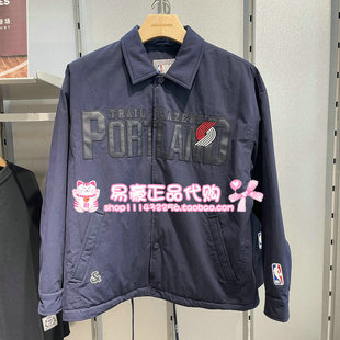 杰克琼斯NBA联名波特兰开拓者球队羽绒服翻领保暖外套 225423057