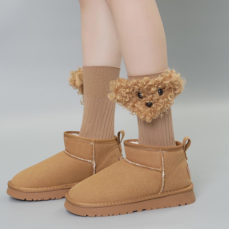 设计感搞怪可爱立体毛毛狗玩偶袜