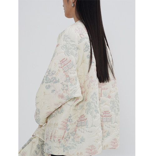 rowi新中式加厚刺绣棉服