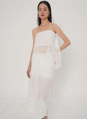 Rowi“Cité”线家小菠萝小草莓定位刺绣春夏吊带套装上衣半裙