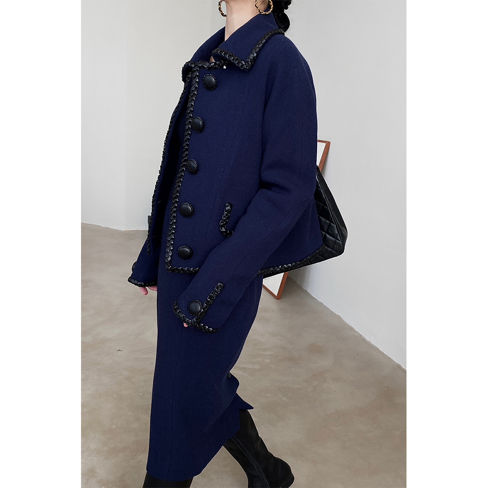 限定90S纽约复刻皮边两件套装