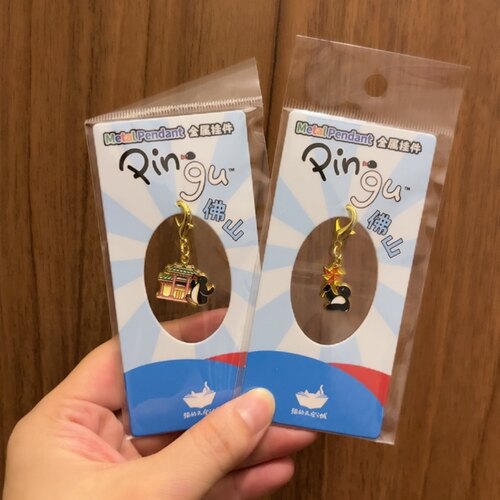 全新猫的天空之城佛山广州限定Pingu金属挂件吊坠钥匙扣装饰diy