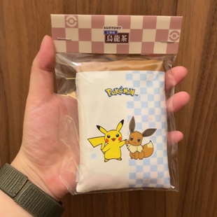 全新正品香港宝可梦联名款无糖乌龙茶饮料茶饮料卡通环保袋收纳袋