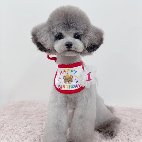 糯米围兜韩国可爱小熊生日刺绣