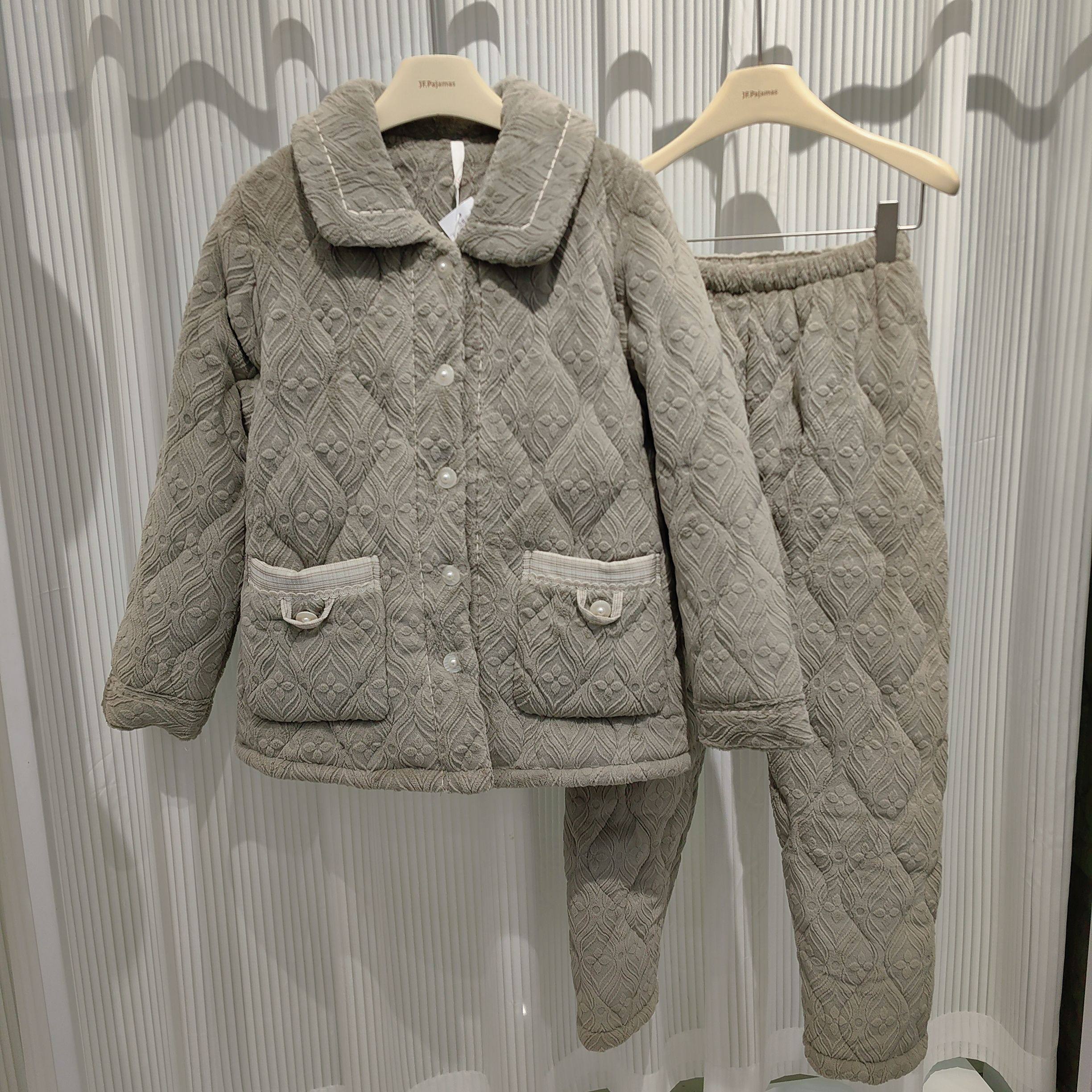 睡衣冬季女士三层夹棉袄加绒加厚妈妈款保暖压缩棉袄家居服套装波,女士内衣/男士内衣/家居服,睡衣/家居服套装,淘宝优惠券,粉丝福利购,淘宝优惠卷