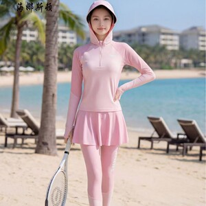 海娜斯顿26055新款女童少女中学生游泳衣夏季玩水游泳衣长袖长裤