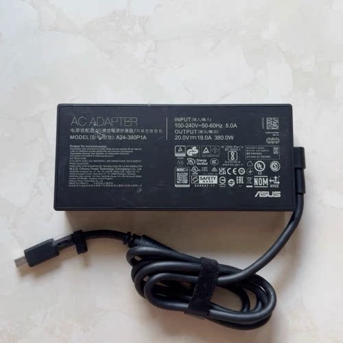 【二手】华硕原装ROG玩家国度380w充电器20v19A枪神9超竞版方口