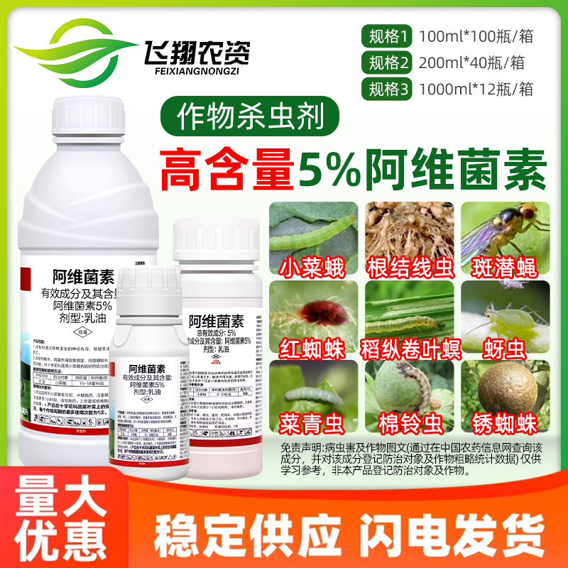 5%阿维菌素茵素蔬菜甘蓝小菜蛾根结线虫强渗透乐壮丰农药杀虫剂