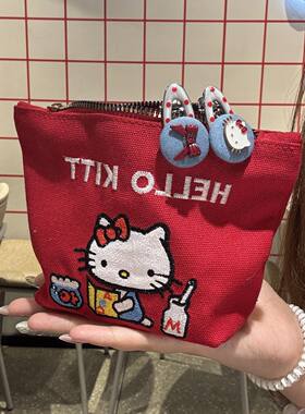 日本正版红色kitty梯形化