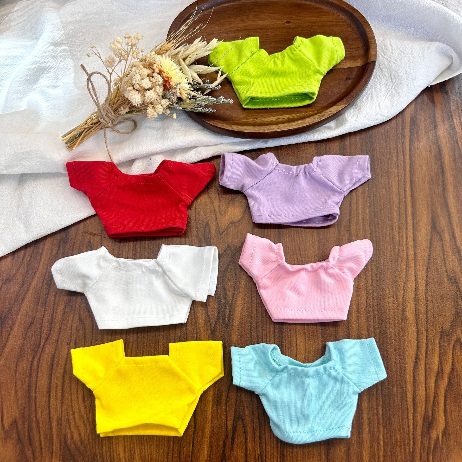 日本10cm娃衣棉花纯色短