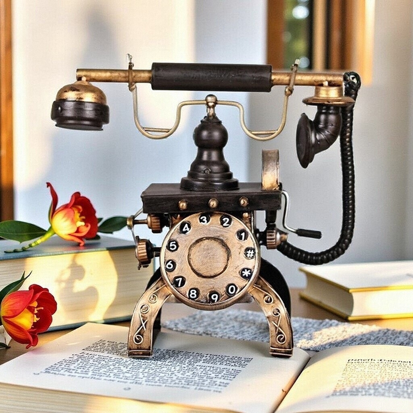 复古手摇电话机模型民国老式转盘座机道具家用装饰摆件上海老物件