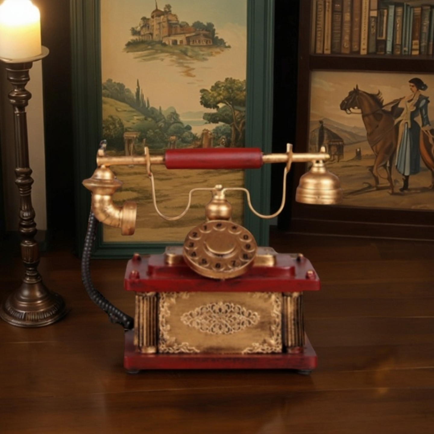 复古电话机摆件民国怀旧老物件模型转盘座机老式上海古董直播道具