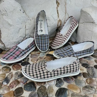 鲁泰老北京布鞋女夏款轻便中老年软底妈妈鞋平底鞋一脚蹬浅口单鞋