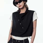 VCR 马甲背心 叠穿秋冬酷帅男女款 STUDIO一衣多穿百搭立领衬衫 无袖
