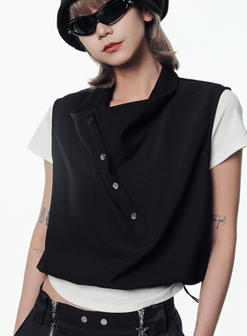 VCR STUDIO一衣多穿百搭立领衬衫无袖叠穿秋冬酷帅男女款马甲背心