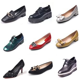 简约休闲低坡跟淑女气质办工作女鞋 舒适单鞋 BLVN佰莉文 头层牛皮