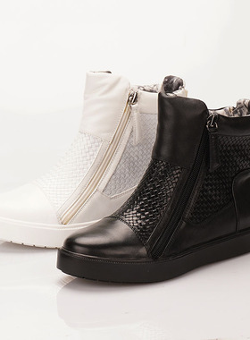 34-37头层牛皮 SSU品牌 白色黑靴子女低筒靴烟筒靴切尔西短靴冬靴