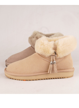 36/38-39皮毛一体shellys 雪地靴女冬季加绒厚底东北棉鞋低帮短靴