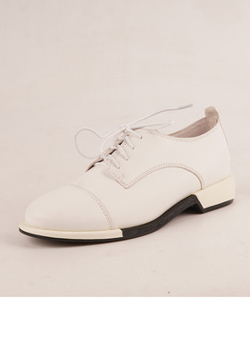 35/39牛皮shellys英国白色英伦小皮鞋系带学院牛津低跟复古单鞋女