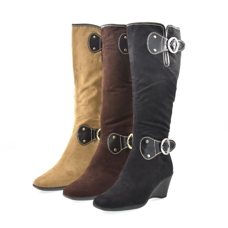 Aerosoles爱柔仕双拉链坡跟女靴