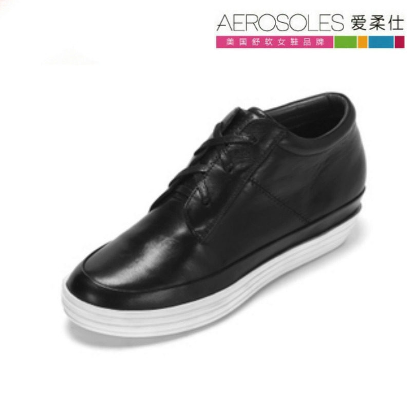 Aerosoles爱柔仕36 牛皮单鞋短靴圆头系带休闲平底百搭1916404083,女鞋,深口单鞋,淘宝优惠券,粉丝福利购,淘宝优惠卷