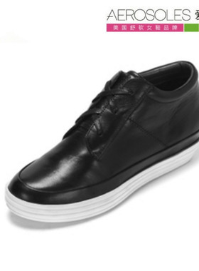 Aerosoles爱柔仕36 牛皮单鞋短靴圆头系带休闲平底百搭1916404083