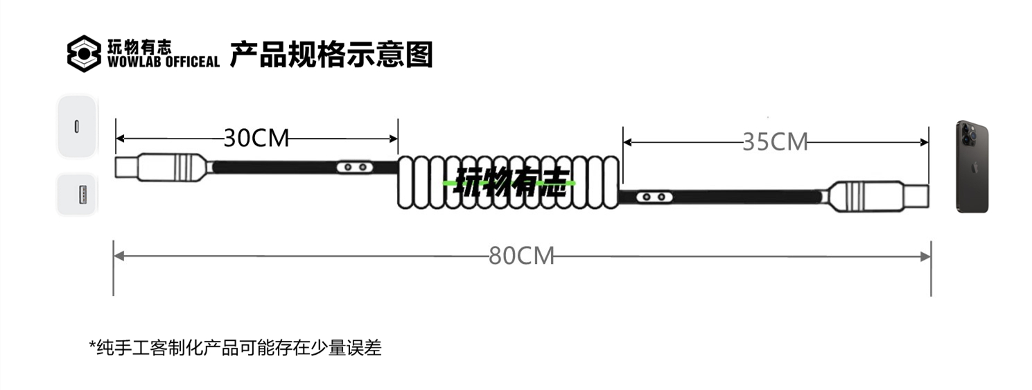 玩物有志纯手工定制数据线